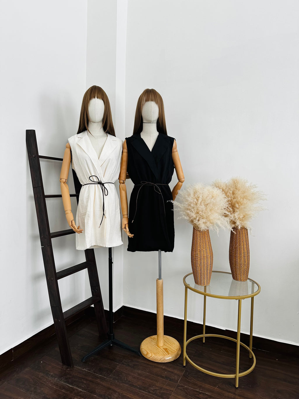 Vestido lino con cinto