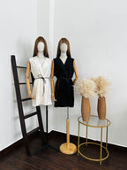 Vestido lino con cinto