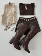 Short vinipiel c/estoperoles