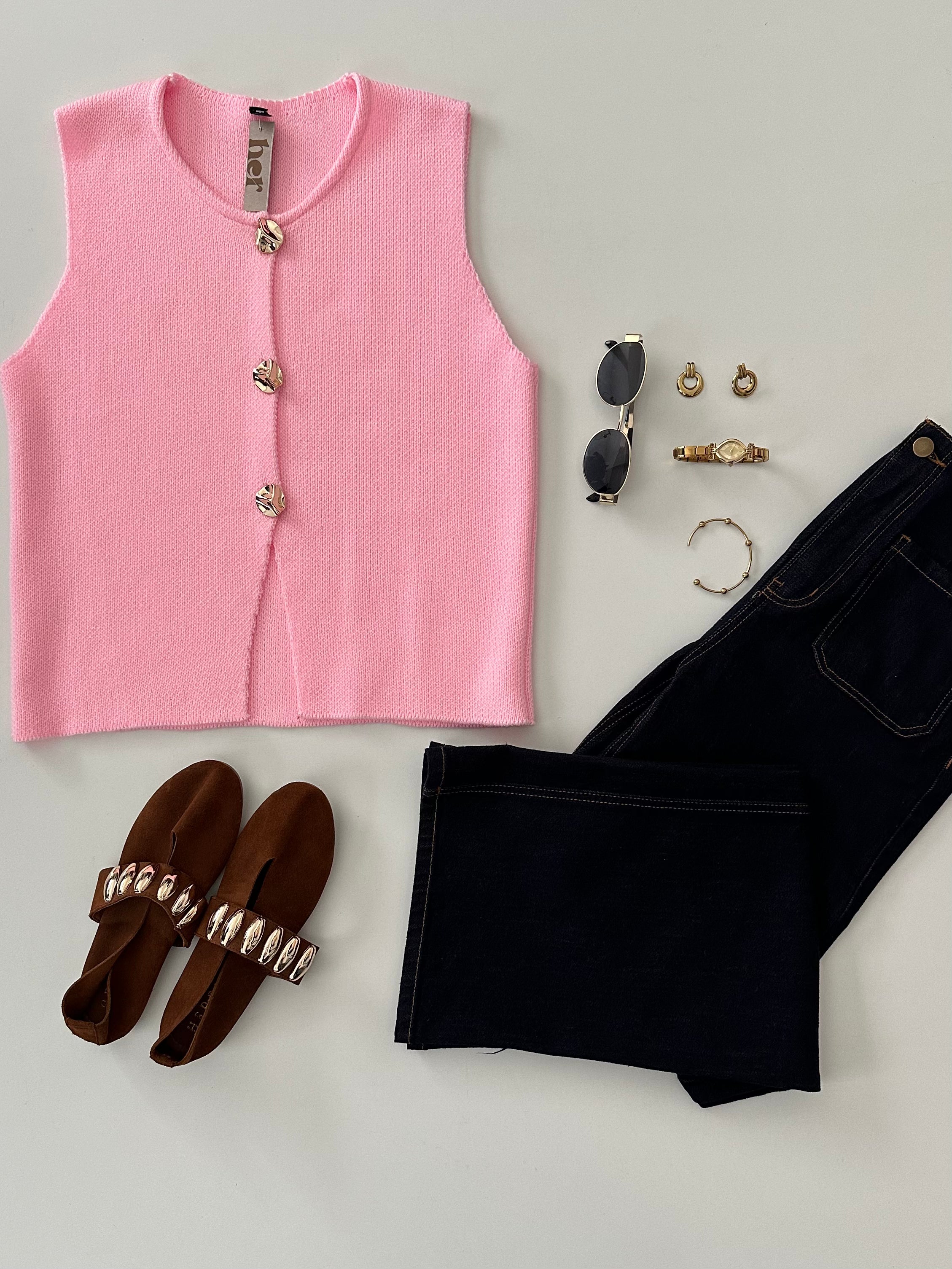 Blusa tres botones de punto