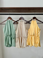 Blusas halter satinadas