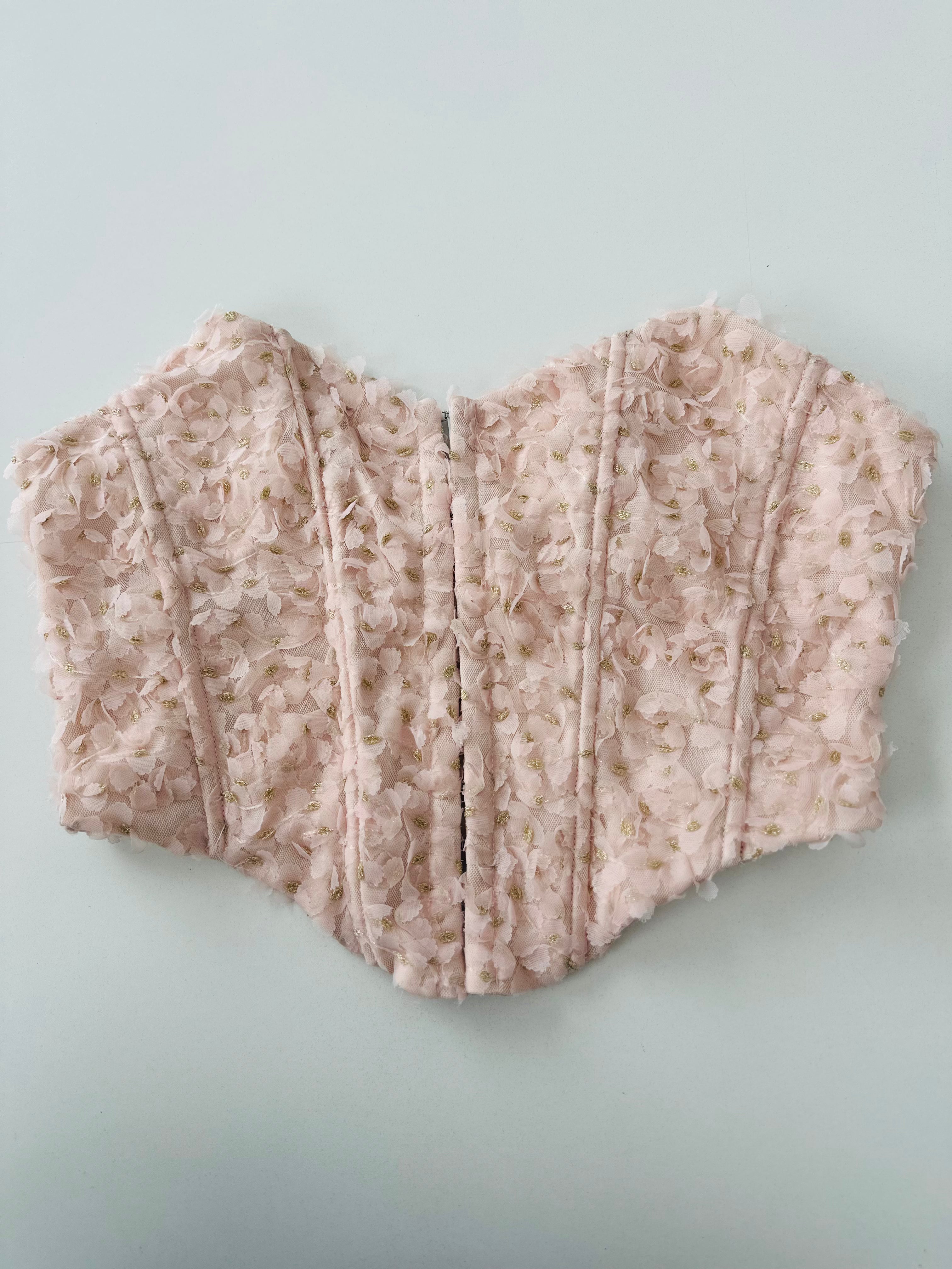 Top tipo corset c/ flores