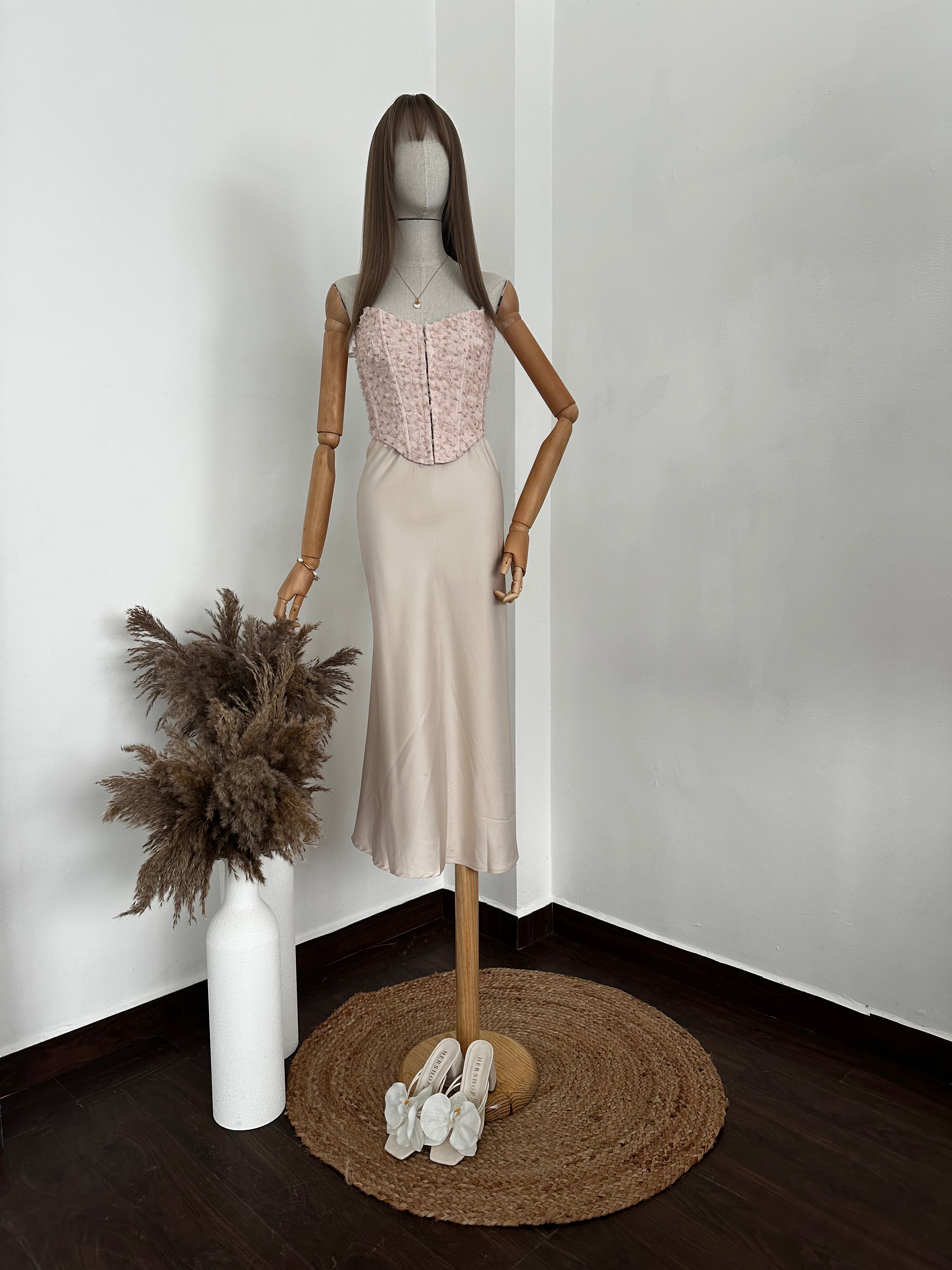 Top tipo corset c/ flores