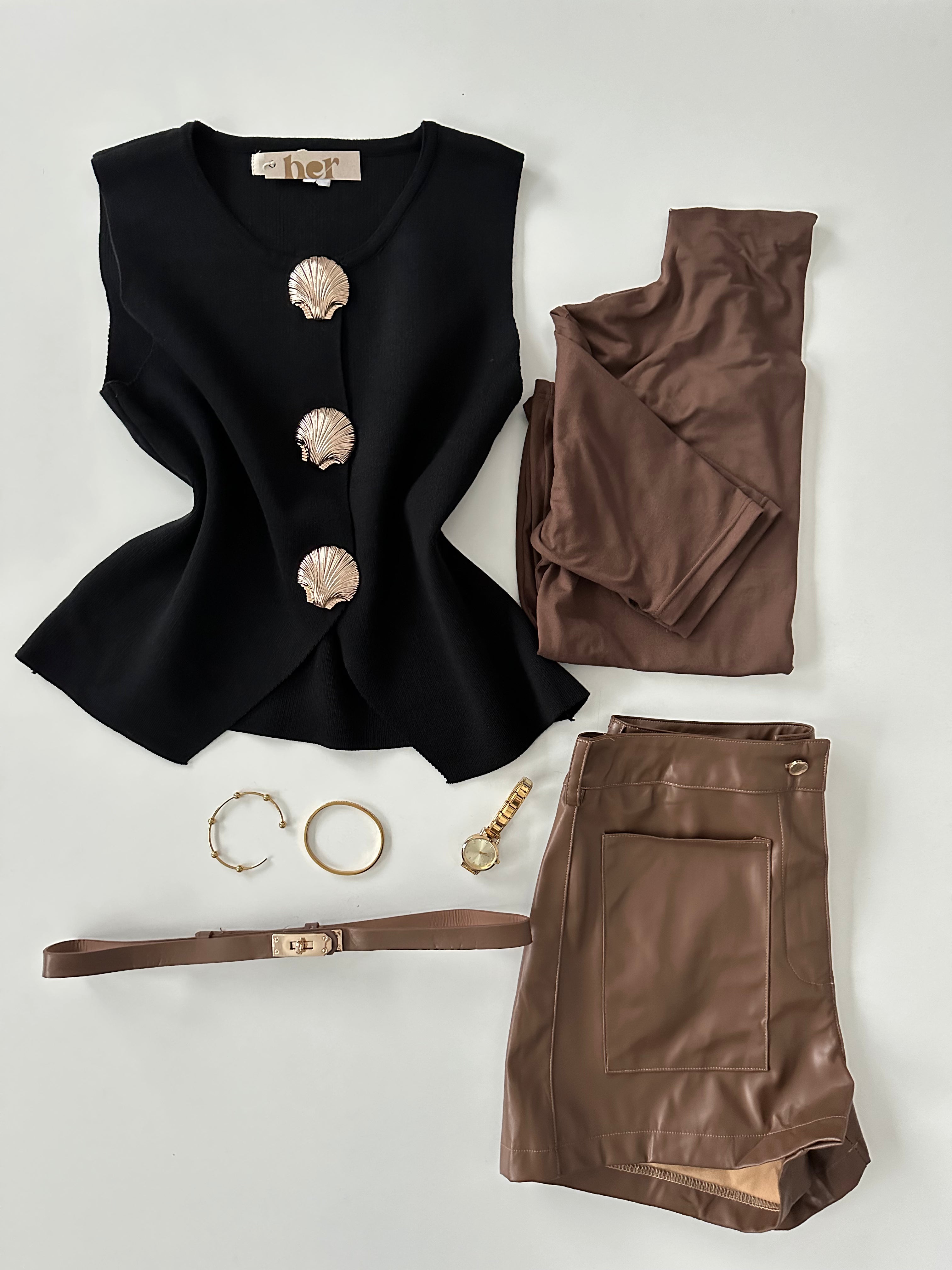 Chaleco boton concha