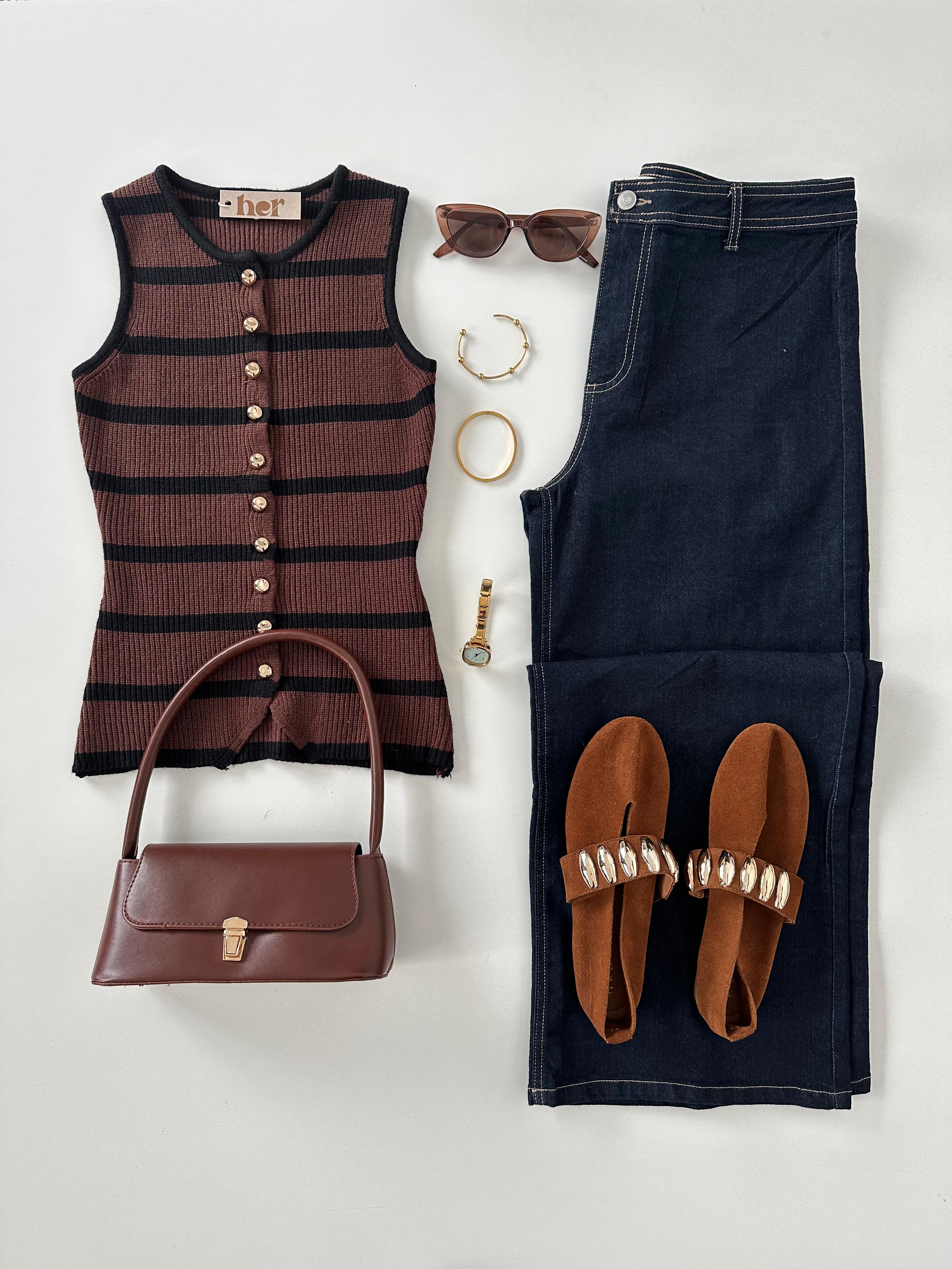 Chaleco rayas tejido