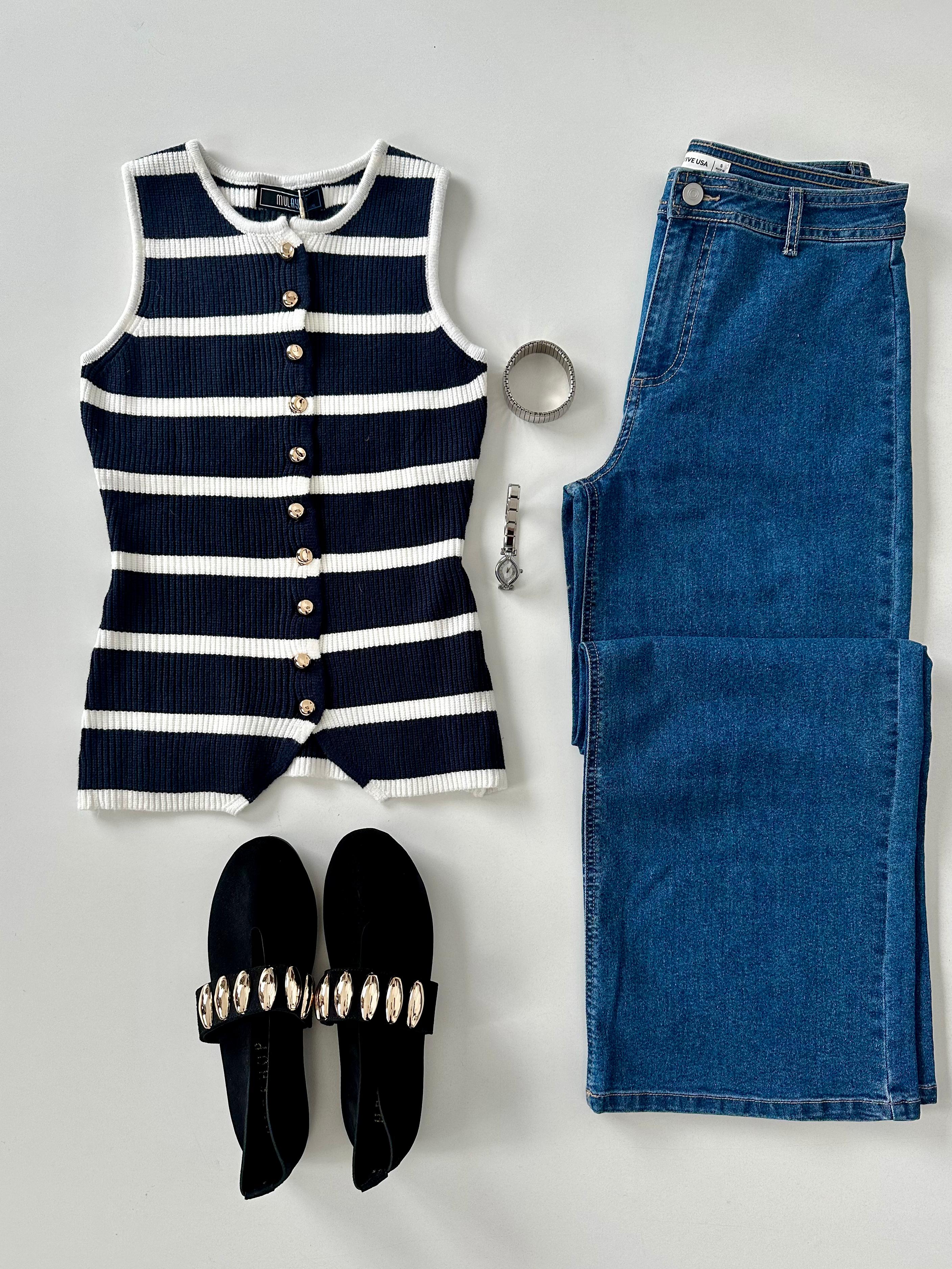 Chaleco rayas tejido