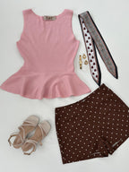Blusa peplum de punto