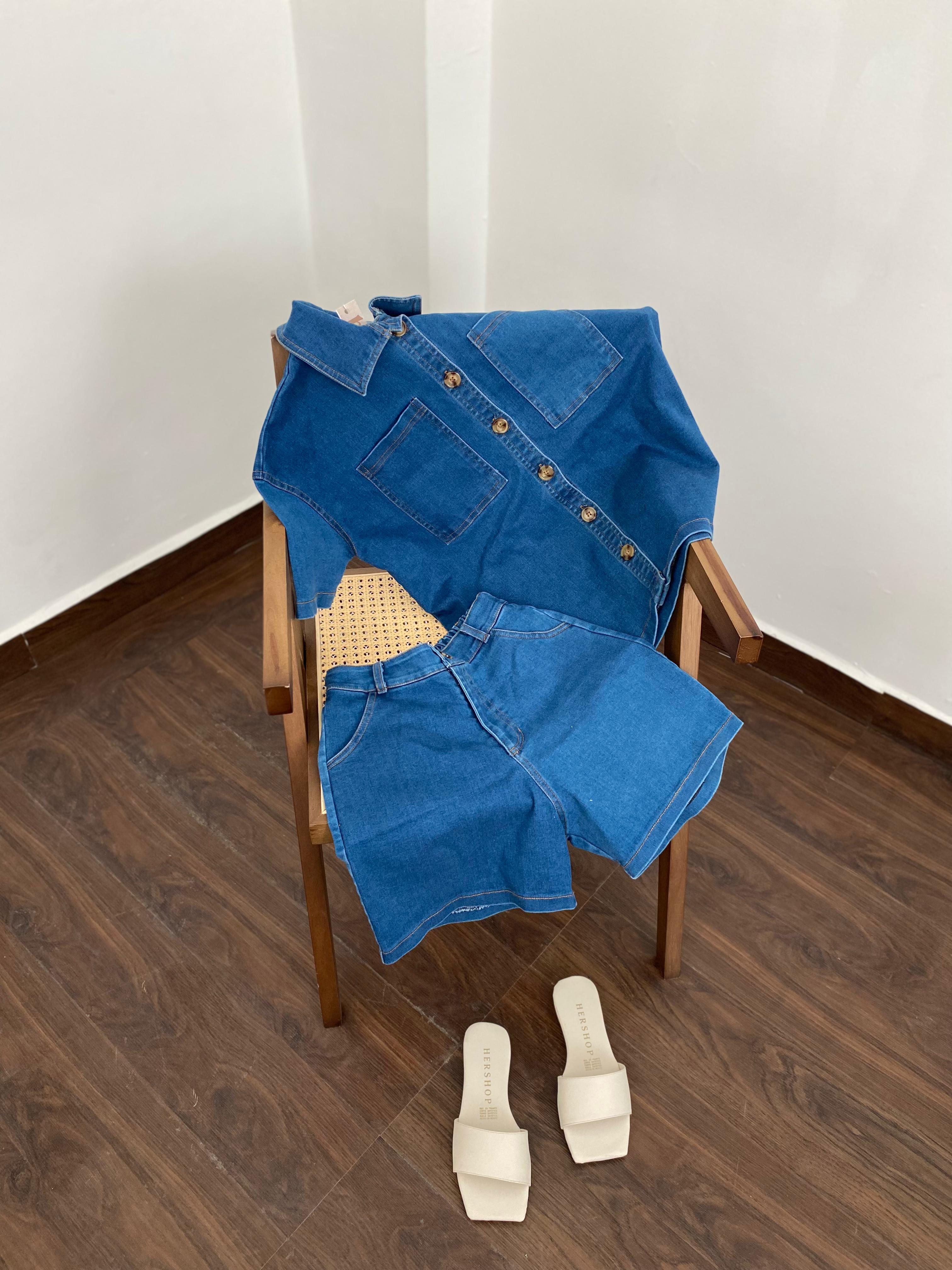 Conjunto denim stretch