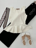 Blusa peplum de punto