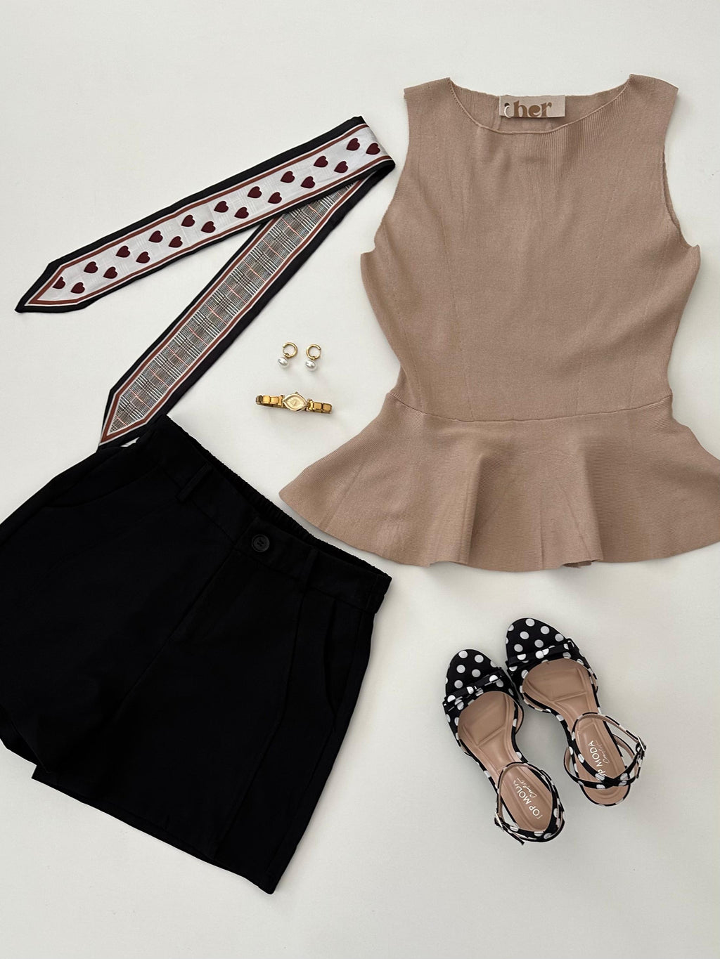 Blusa peplum de punto