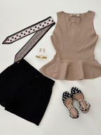 Blusa peplum de punto