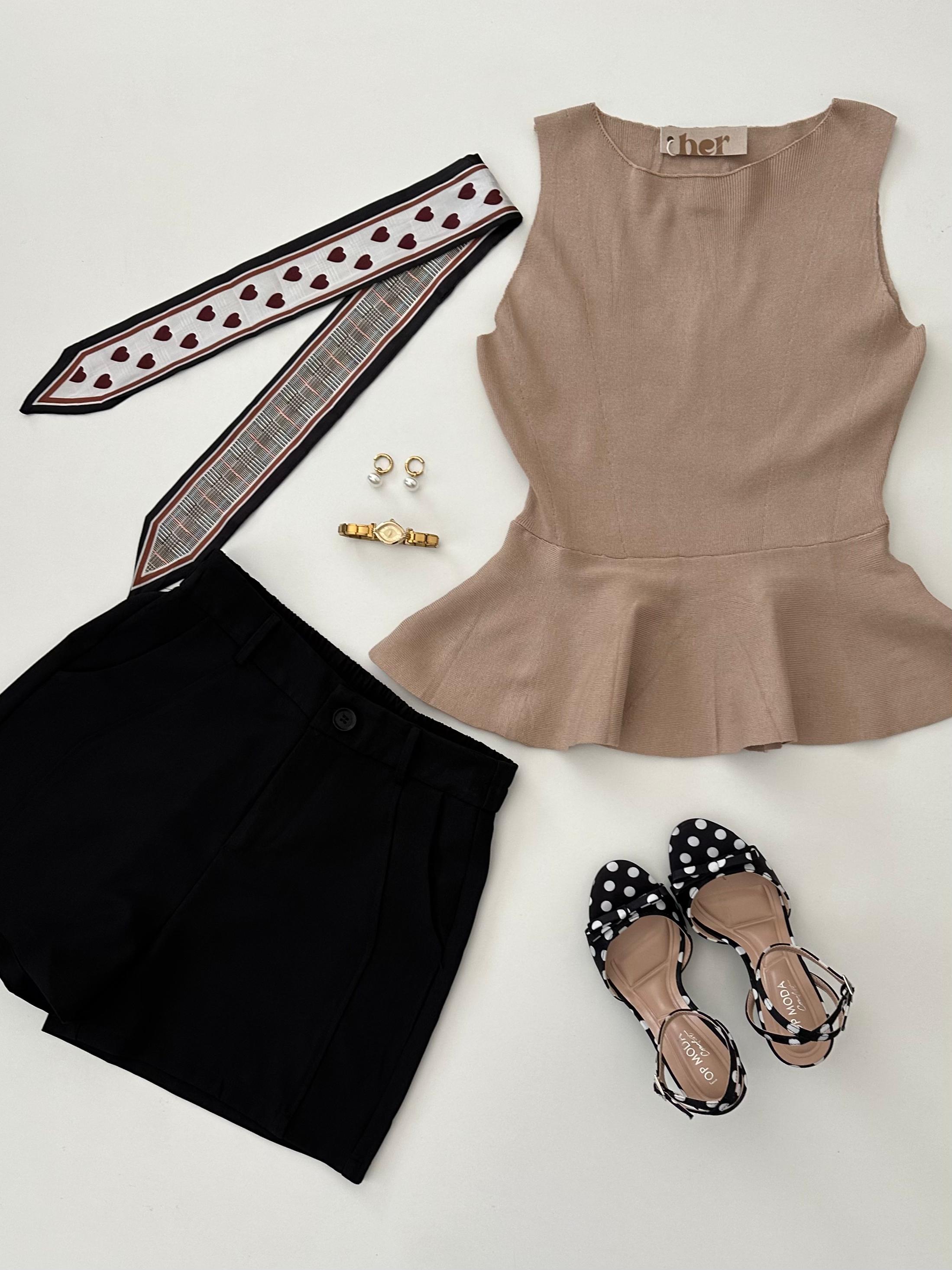 Blusa peplum de punto