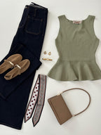 Blusa peplum de punto