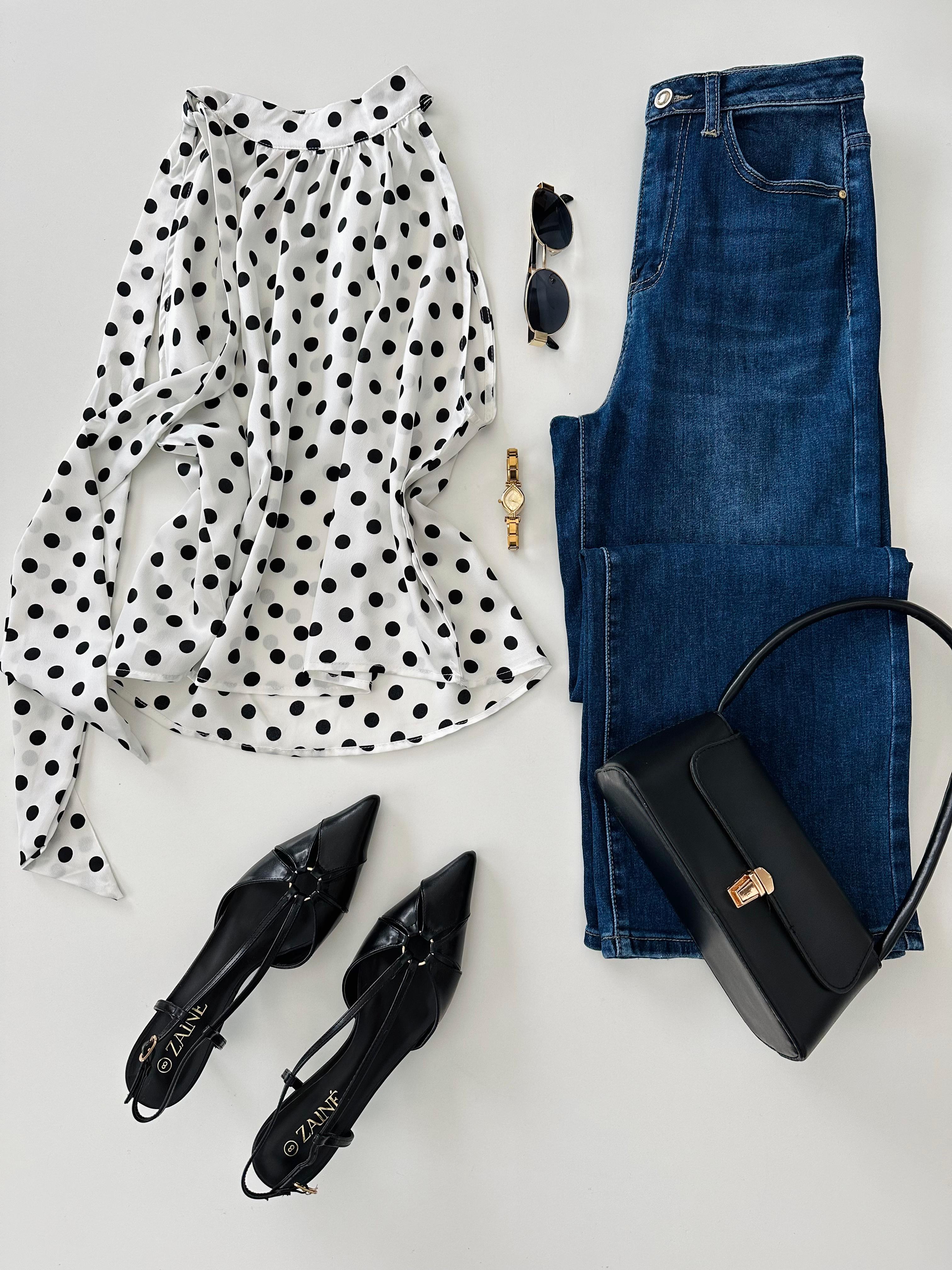 Blusa polka dots listón