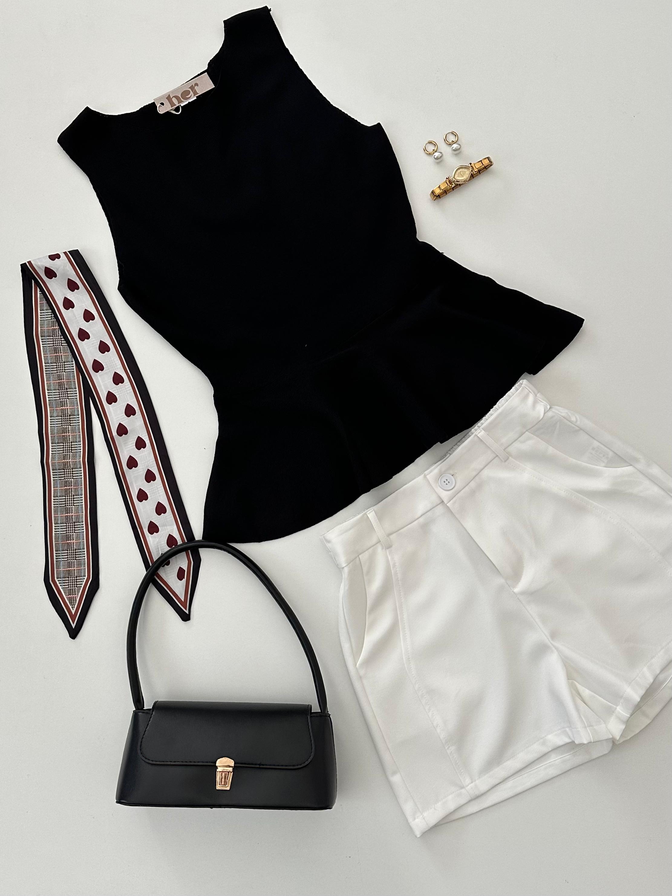 Blusa peplum de punto