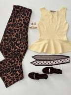 Blusa peplum de punto